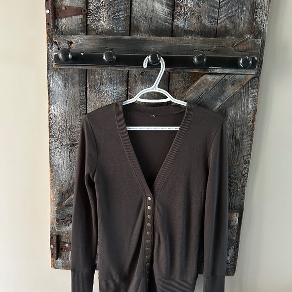 Chico Dark Taupe Light Weight Cardigan w/Snap Buttons - Size Small - Picture 1 of 2
